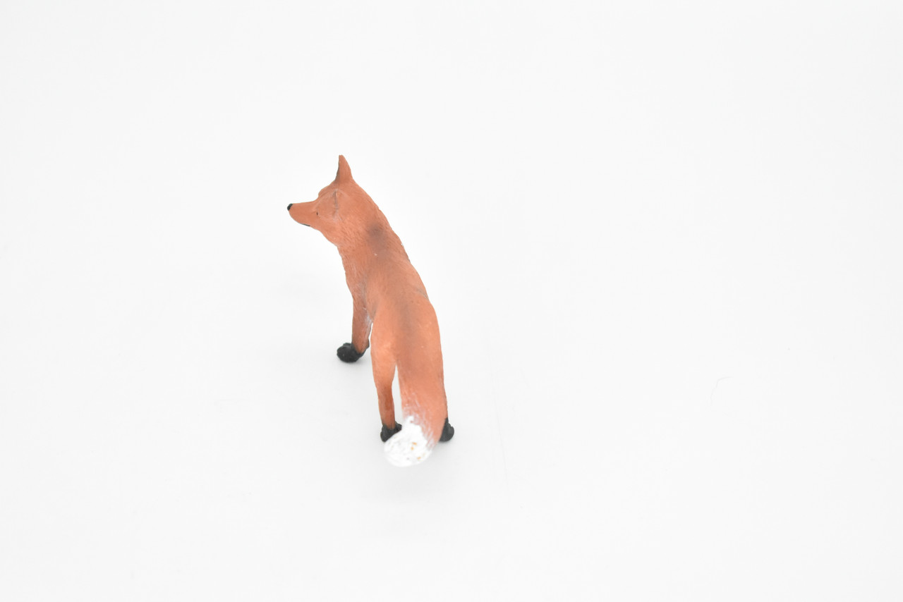 Red Fox, Museum Quality, Hand Painted, Rubber Animal, Realistic Toy Figure, Diorama Model, Kids, Educational, 3 Inches. 