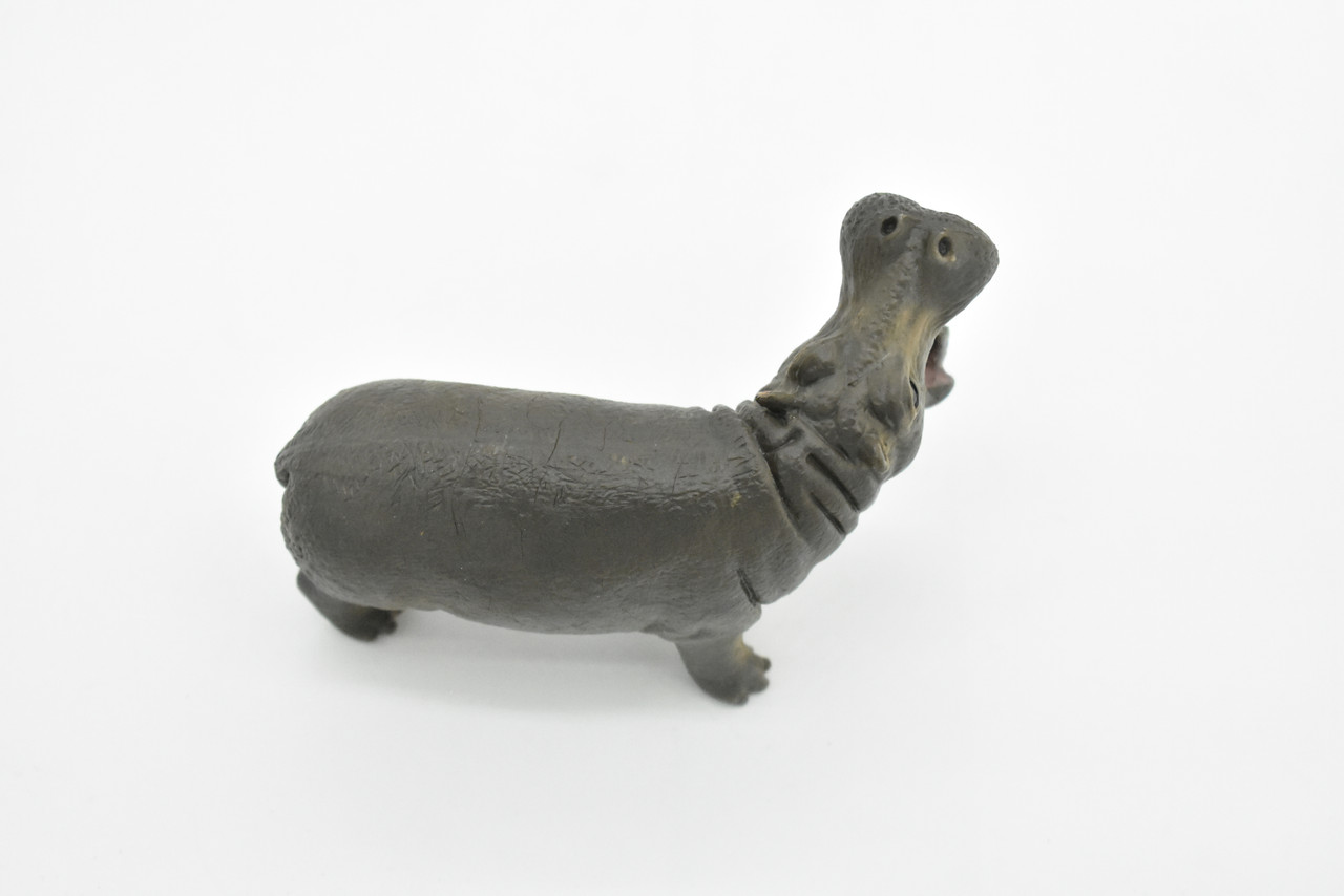 Hippo, Hippopotamus, Museum Quality, Hand Painted, Educational, Rubber Animal, Realistic Toy Figure, Diorama Model, Kids,  4.5 Inches. 