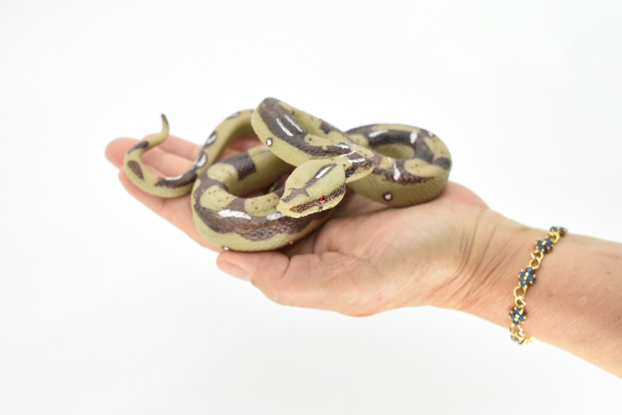 Python Snake Toy, Reptile, Museum Quality Rubber Figure, Model, Educational, Animal, Hand Painted, Figurines       5"     CH100 BB87