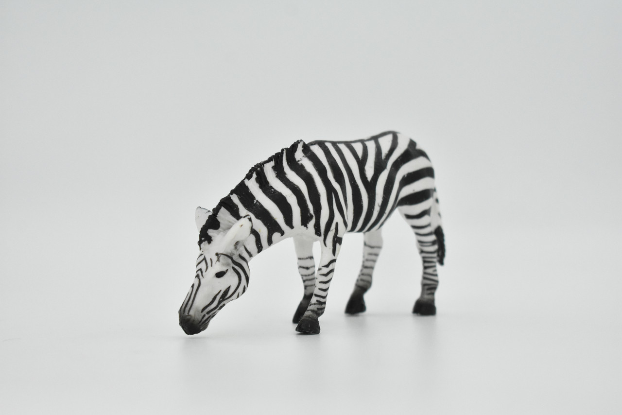 Zebra Toy, Getting a Drink, Africa, Savannah, Drinking, Very Realistic Rubber Figure, Model, Educational, Animal, Hand Painted Figurines,      5"    CH0103 BB88