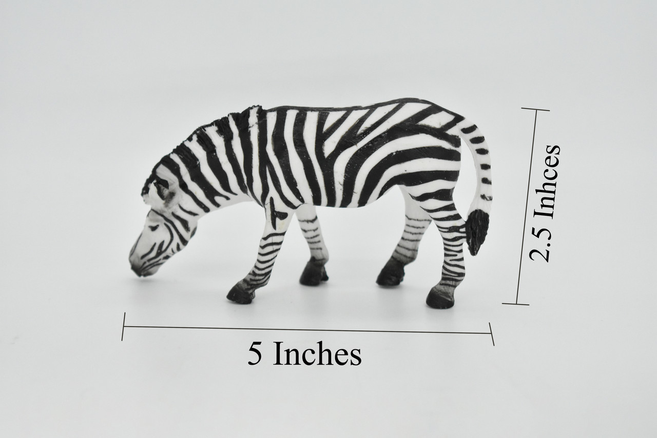 Zebra Toy, Getting a Drink, Africa, Savannah, Drinking, Very Realistic Rubber Figure, Model, Educational, Animal, Hand Painted Figurines,      5"    CH0103 BB88