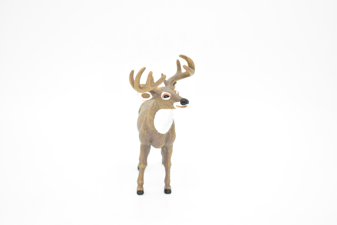 Whitetail Buck, Deer, Museum Quality, Hand Painted, Rubber Animal, Realistic Toy Figure, Diorama Model, Kids, Educational,  5 Inches.