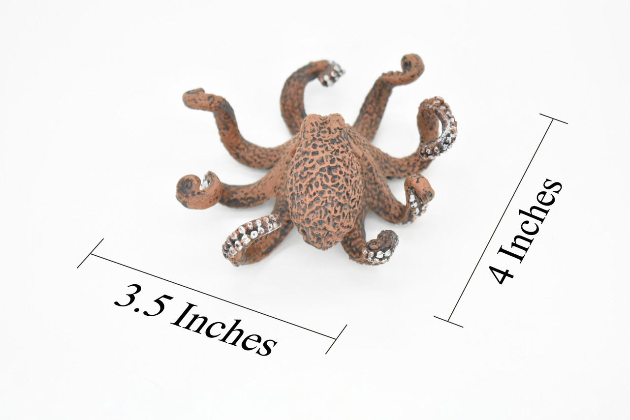 Octopus Toy, Octopodes, Octopoda, Ocean, Deep Sea, Museum Quality Rubber Figure, Model, Educational, Animal, Hand Painted, Figurines      4"     CH115 BB94