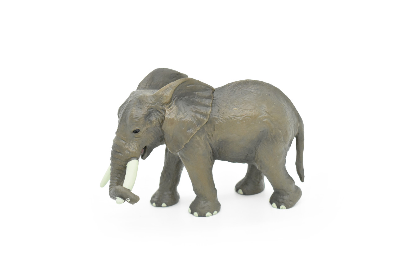 Elephant Toy, African, Elephantidae, Museum Quality Rubber Figure, Model, Educational, Animal, Hand Painted, Figurines 6" CH118 BB95