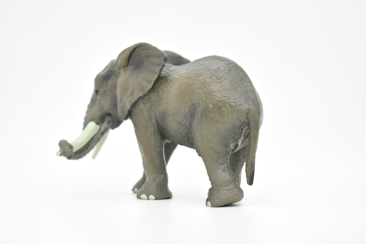 African Elephant, Loxodonta africana, Museum Quality, Hand Painted, Rubber Animal, Realistic Toy Figure, Model, Kids, Educational,  6 Inches. 