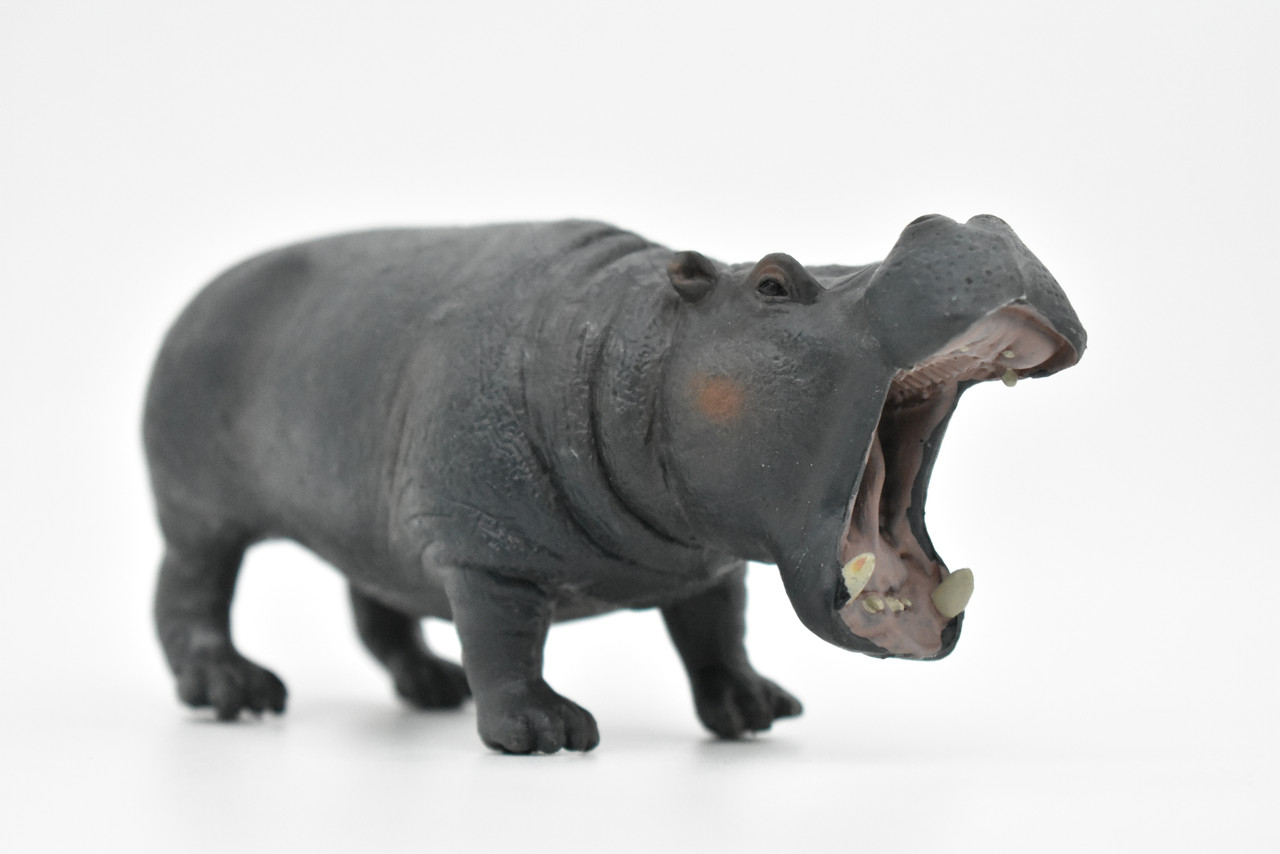 Hippo Toy, Hippopotamus, Africa, Museum Quality Rubber Figure, Model, Educational, Animal, Hand Painted, Figurines 5" CH121 BB96