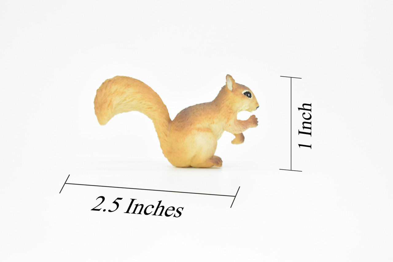 Squirrel, Tree, Ground, Very Realistic Rubber Reproduction, Hand Painted Figurines     2.5"      CH139 B244