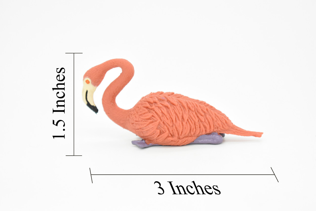 Flamingo, Flamingos, Bird, Very Realistic Rubber Reproduction, Hand Painted Figurines     3"      CH141 B245