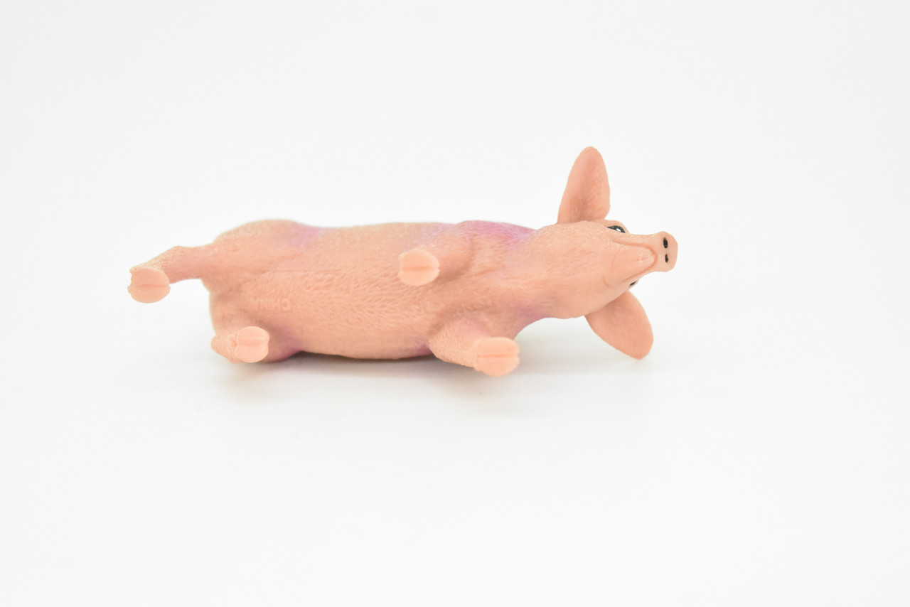 Pig, Swine, Domestic, Hog, Very Realistic Rubber Reproduction, Hand Painted Figurines     3.5"      CH147 B246