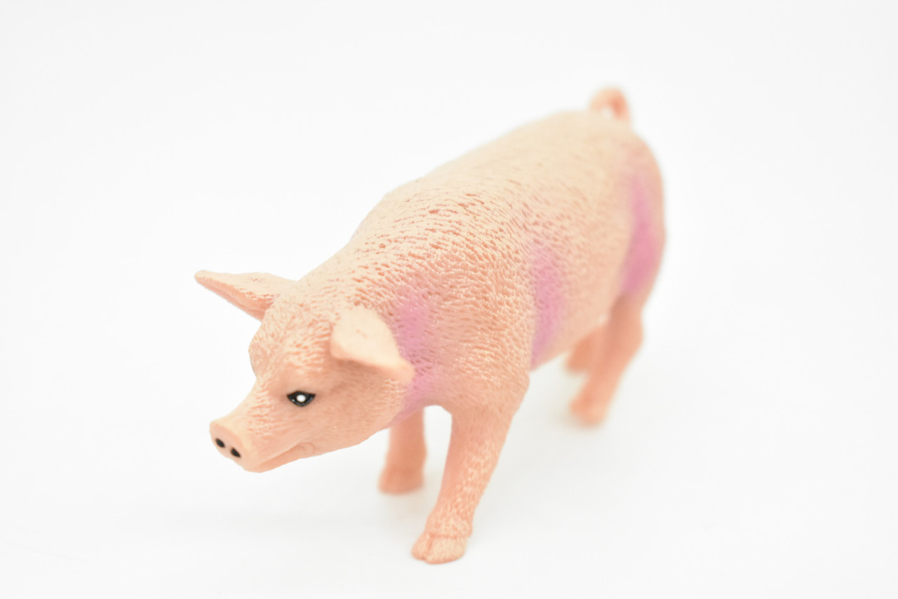 Pig, Swine, Domestic, Hog, Very Realistic Rubber Reproduction, Hand Painted Figurines     3.5"      CH147 B246