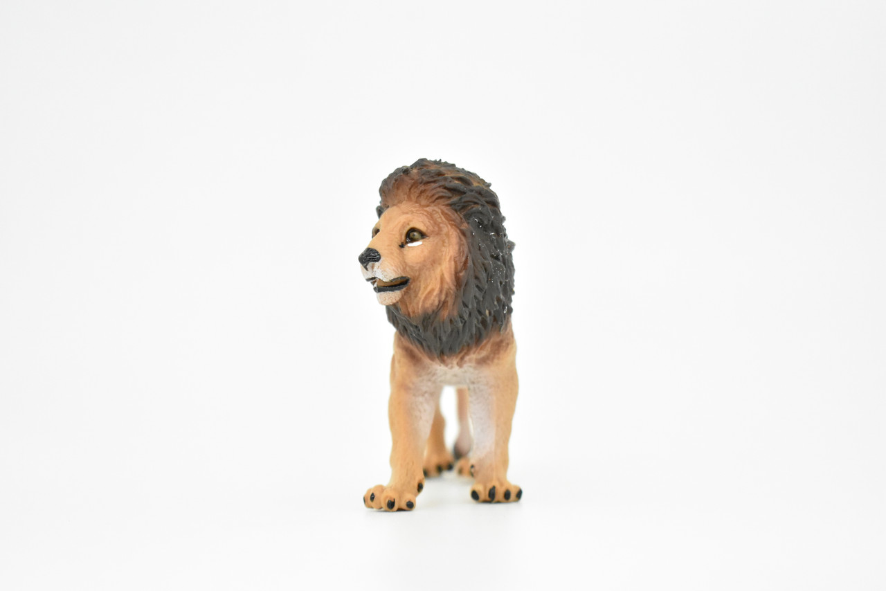 Lion, African, Male, Museum Quality Rubber Reproduction, Hand Painted Figurines      4"       CH148 B246