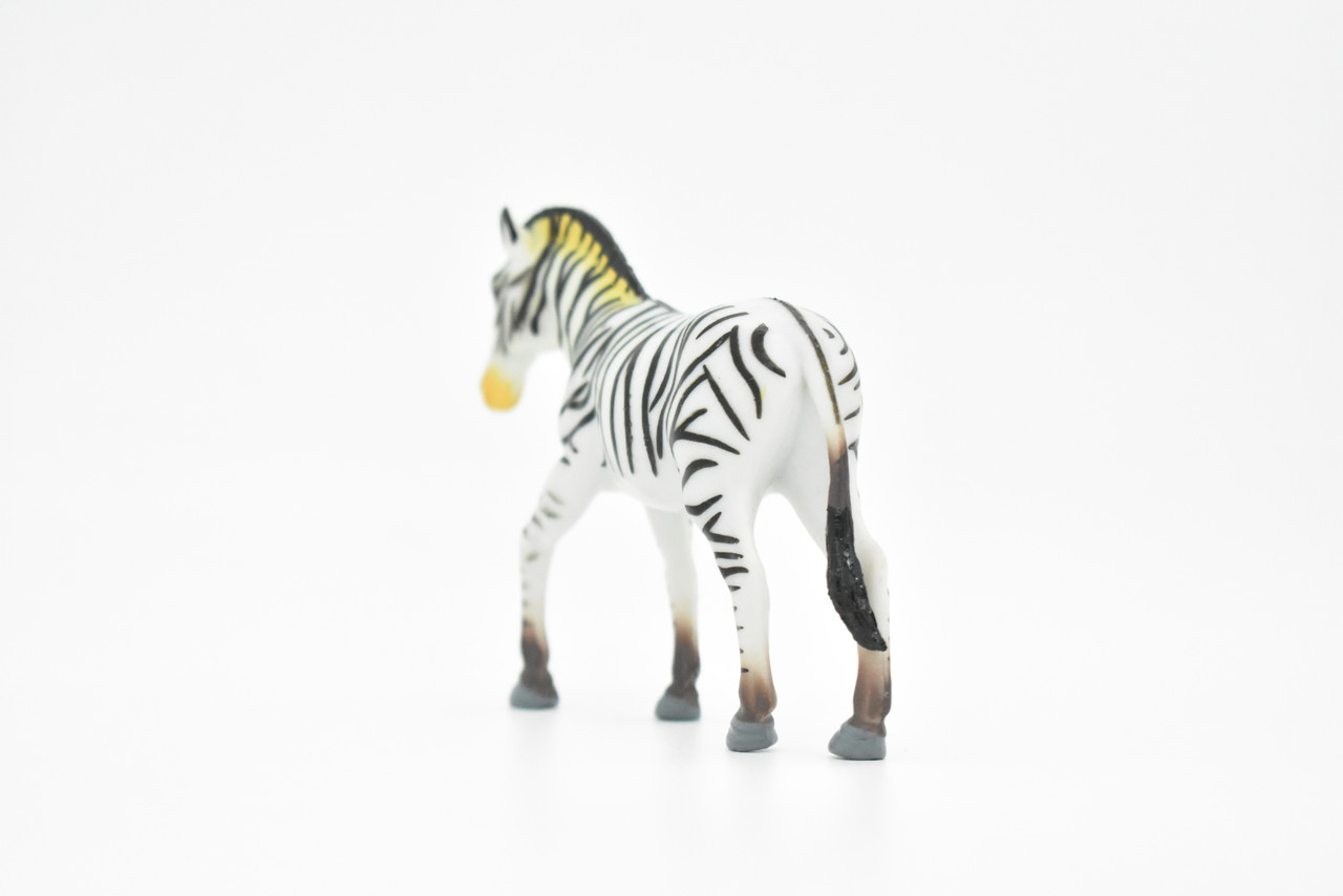 Zebra, Plains, Realistic Rubber Reproduction, Hand Painted Figurines    4"     CH151 B247 
