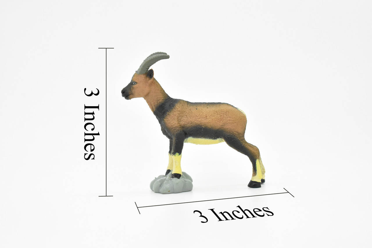 Goat, Billy, Wild, Realistic Rubber Reproduction, Hand Painted Figurines    3"     CH152 B247 