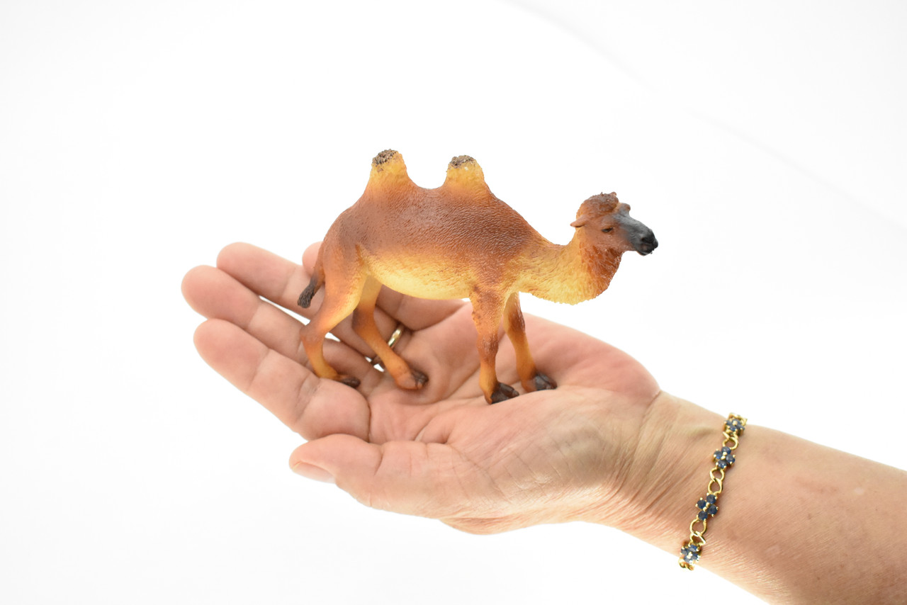 Camel, Bactrian, Two Humps, Realistic Rubber Reproduction, Hand Painted Figurines    4.5"     CH154 B248