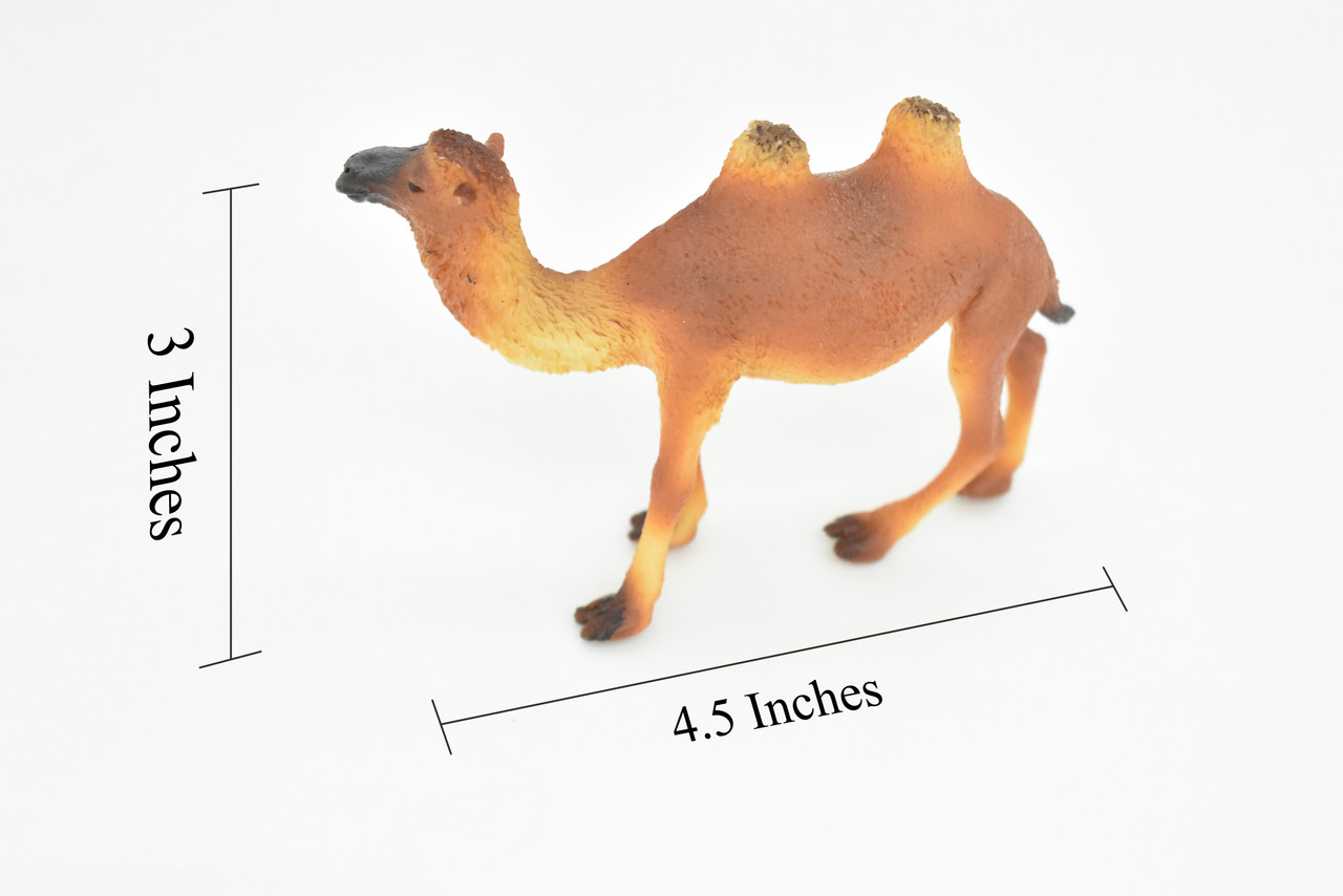 Camel, Bactrian, Two Humps, Realistic Rubber Reproduction, Hand Painted Figurines    4.5"     CH154 B248