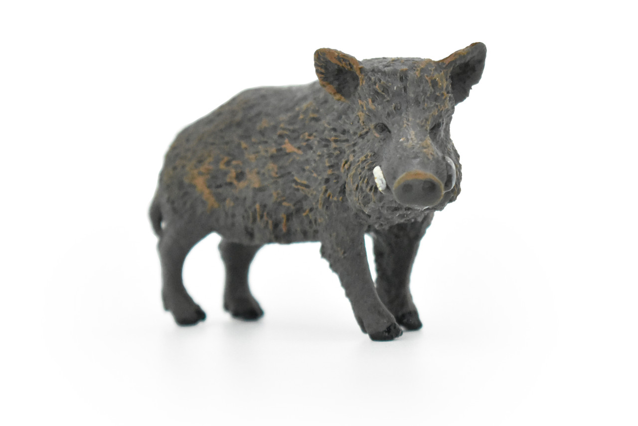 Wild Boar, Wild Pig, Wild swine, feral hog, Very Realistic Rubber Figure, Hand Painted, Rubber Mammal, Realistic Toy Figure, Kids, Educational, 3 Inches. 