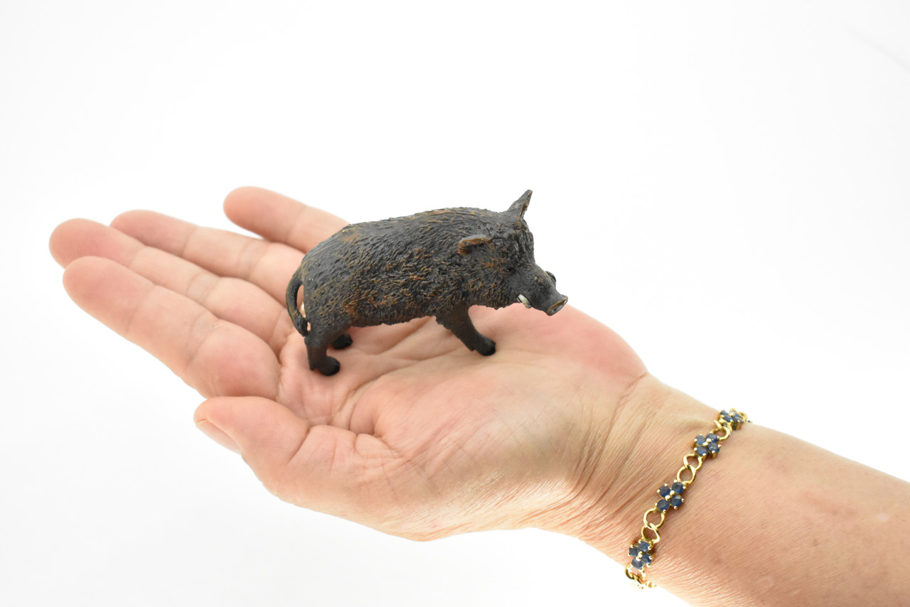 Wild Boar Toy, Wild Pig, Very Realistic Rubber Figure, Model, Educational, Animal, Hand Painted Figurines      3"     CH117 BB94