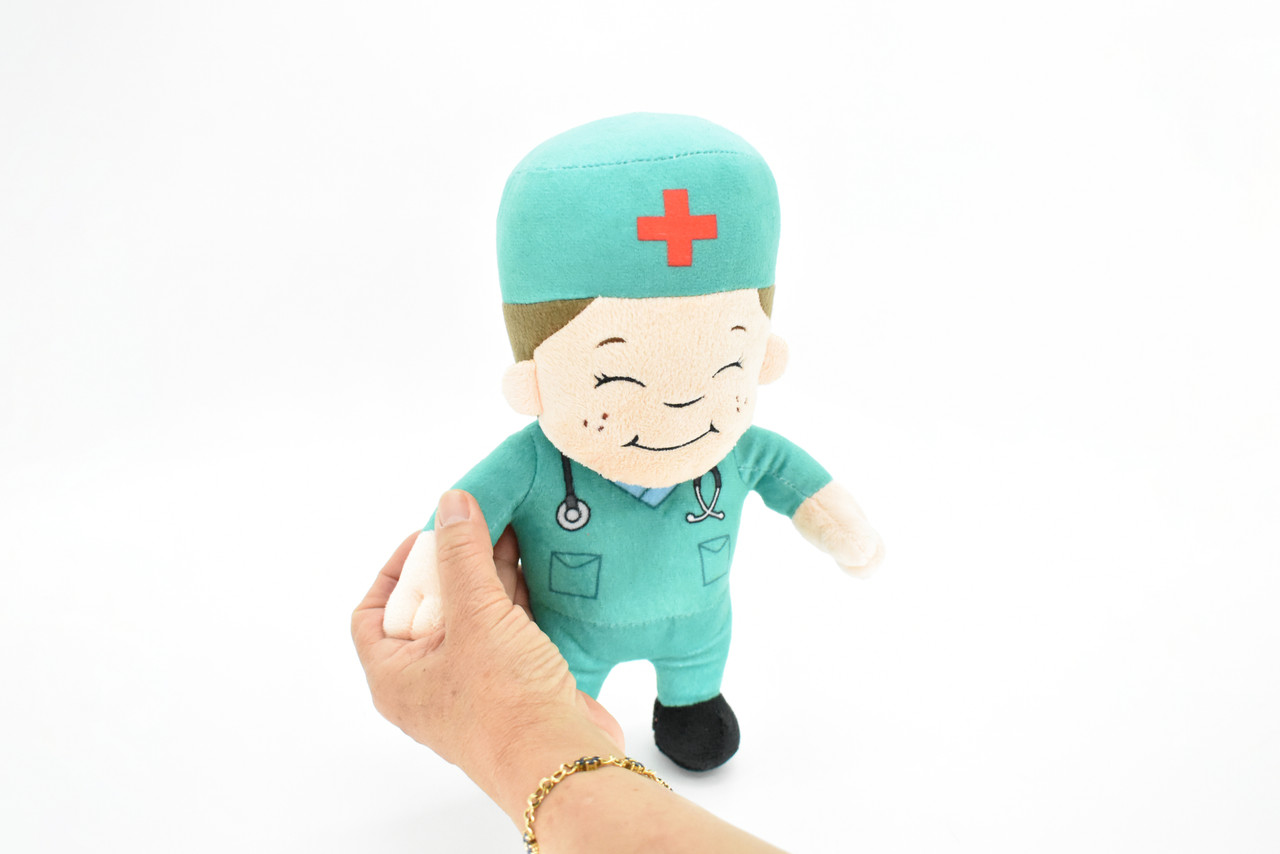Doctor, Male, Plush Stuffed Hospital Doll, Medical Play Set, Very Nice Design, Rare Model, Educational, Kids, Toy,  11 Inches Tall. 