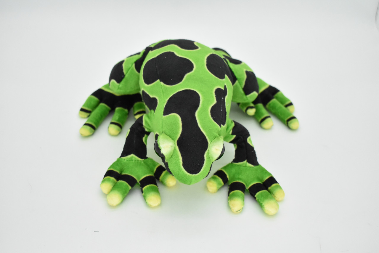 Frog, Green and Black Poison Dart Frog, Plastic Toy, Realistic, Rainforest,  Figure, Model, Replica, Kids, Educational, Gift, 2 F4092 B54