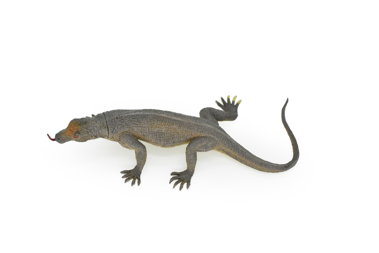 Komodo Dragon, Lizard, Reptile, Very Realistic Rubber Reproduction, Hand Painted Figurines,    8"    RI13 B259