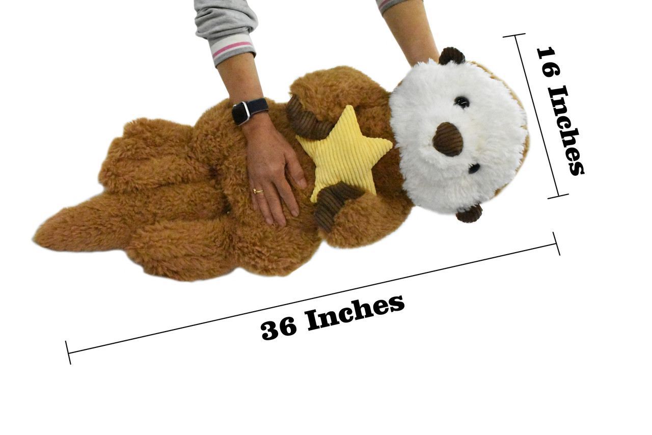 Sea Otter with Starfish,  Large Cute Stuffed Animal Plush Toy Kids Educational Gift   36" x 16" x 10"       C04 B473