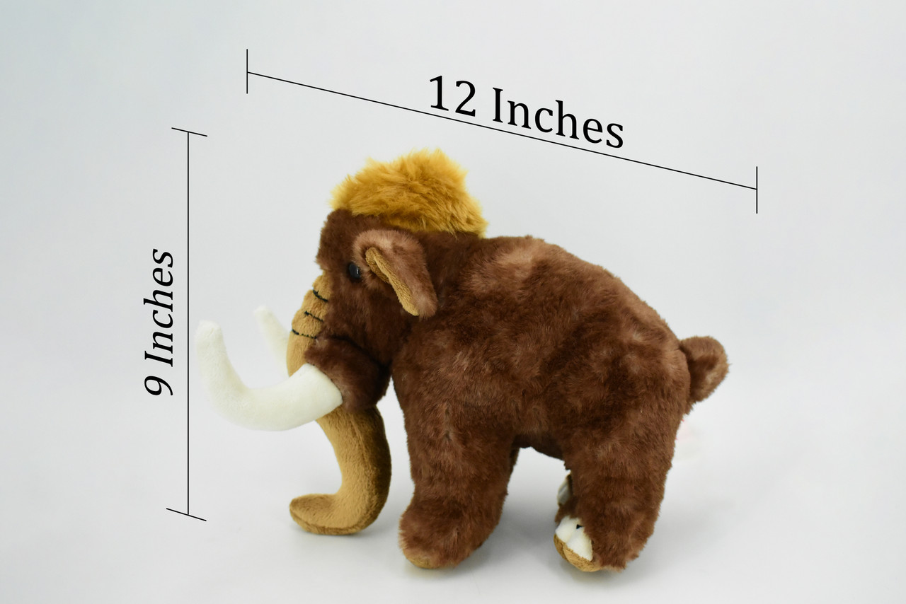 Mammoth, Extinct Prehistoric Elephantid, Woolly mammoth, Very Nice Plush, Educational, Realistic Figure, Lifelike Model, Replica, Toy, Kids, 12 Inches. 