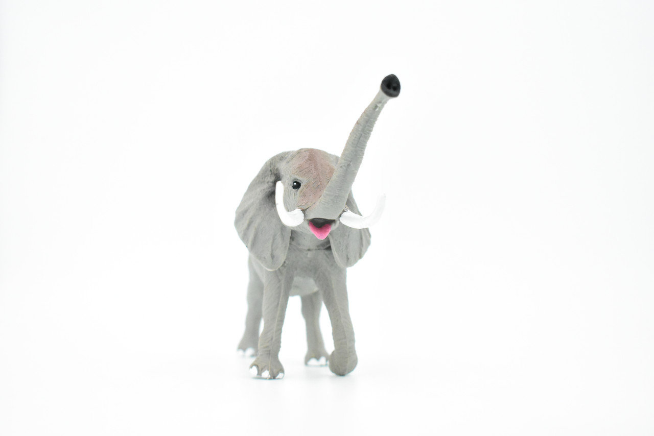 Elephant, Bull, African, Museum Quality Plastic Animal Toy, Educational, Realistic Hand Painted Figure, Lifelike Model, Figurine, Replica, Gift,      7"     CWG87 B237