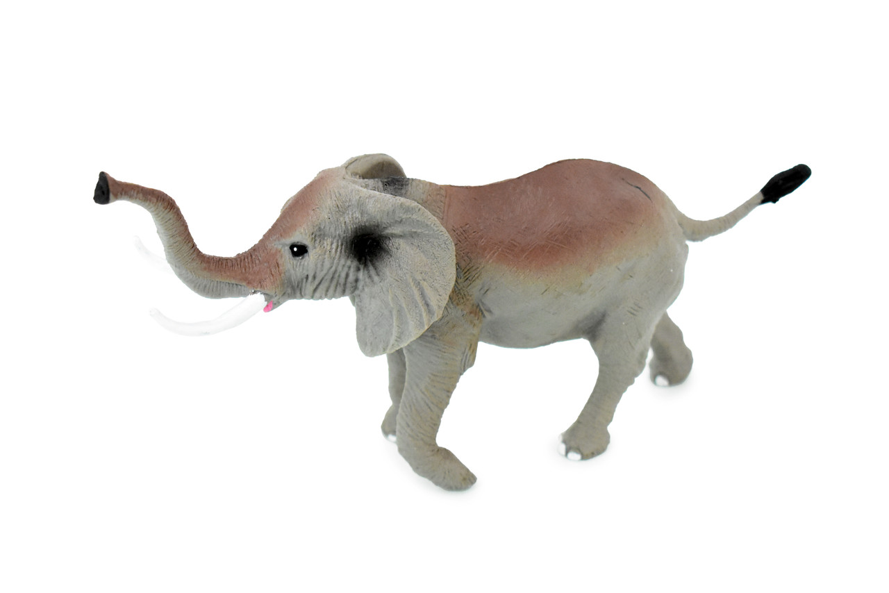 Elephant, Bull, African, Museum Quality Plastic Animal Toy, Educational, Realistic Hand Painted Figure, Lifelike Model, Figurine, Replica, Gift,      7"     CWG87 B237