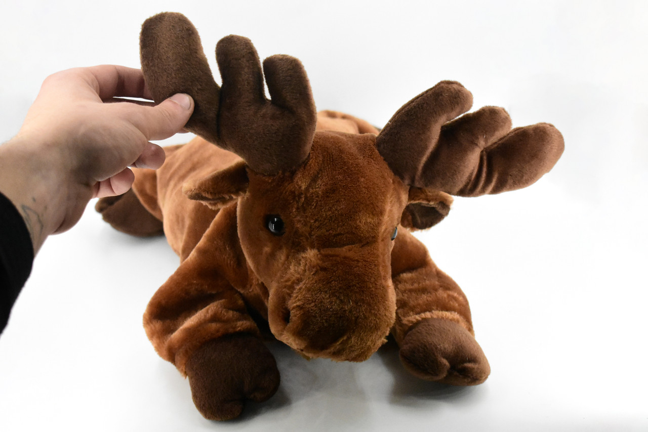 Moose, Converts into a Pillow, Very Nice Plush, Stuffed Animal, Educational, Toy, Kids, Realistic Figure, Lifelike Model, Replica, Gift,    12"    F4323 B300
