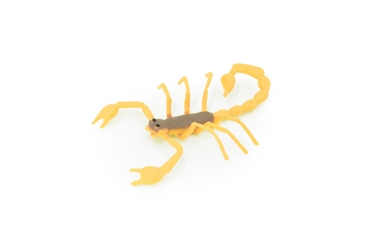 Scorpion, Orange & Brown, Rubber Toy Animal, Realistic Figure, Model, Replica, Kids Educational Gift,     2 1/2"     F1055 B190