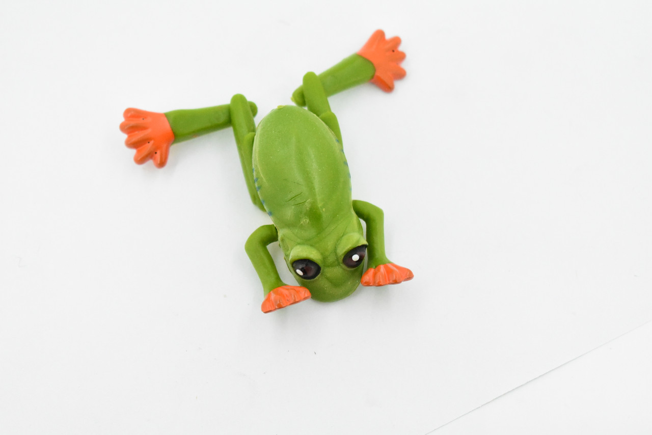 Orange Toed Frog Adjustable Posable Plastic Toy Realistic