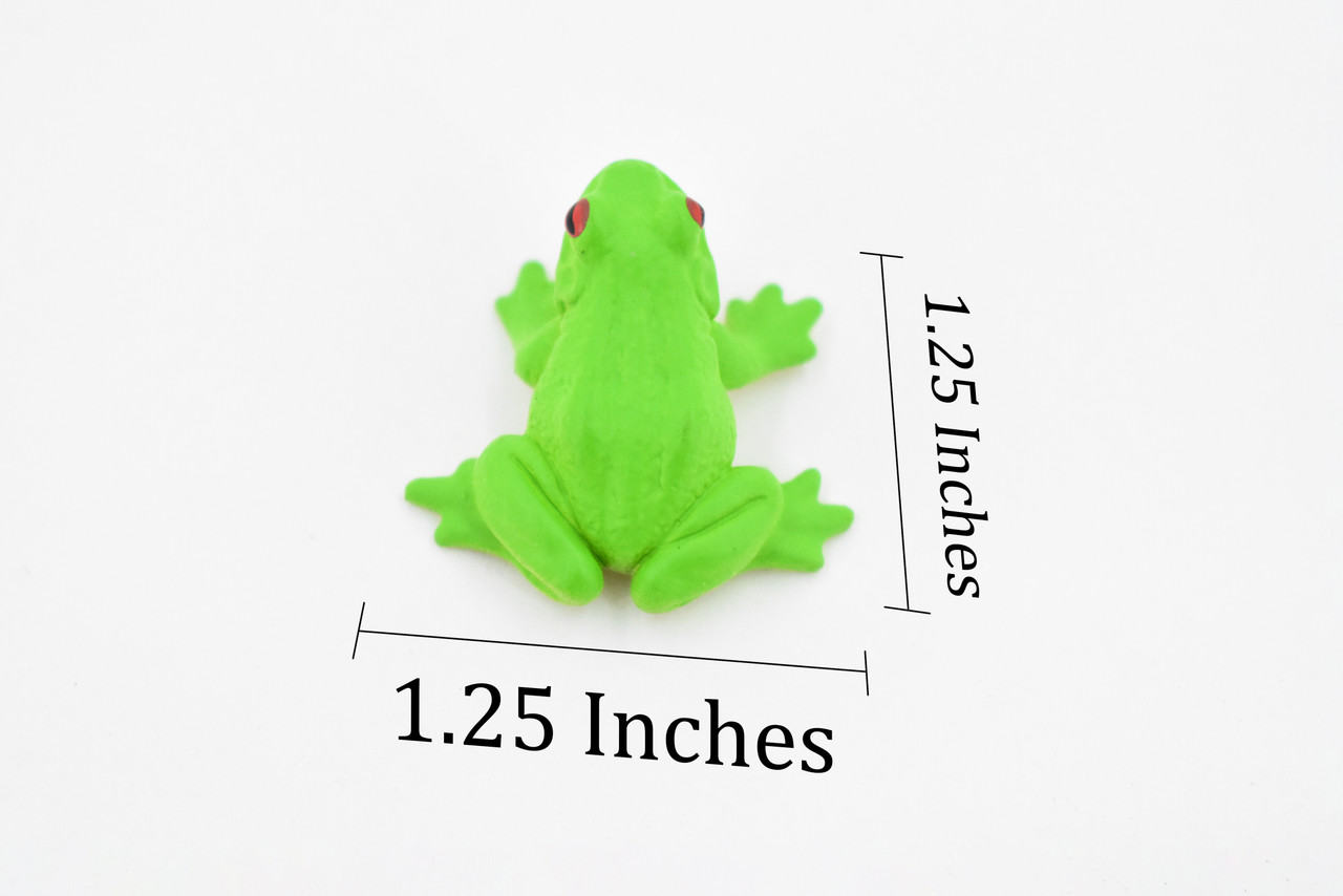 Green Tree Frog, Rubber Amphibian, Educational, Realistic, Figure, Lifelike Model, Figurine, Replica, Toys, Kids, Gift,    1 1/4 Inches.