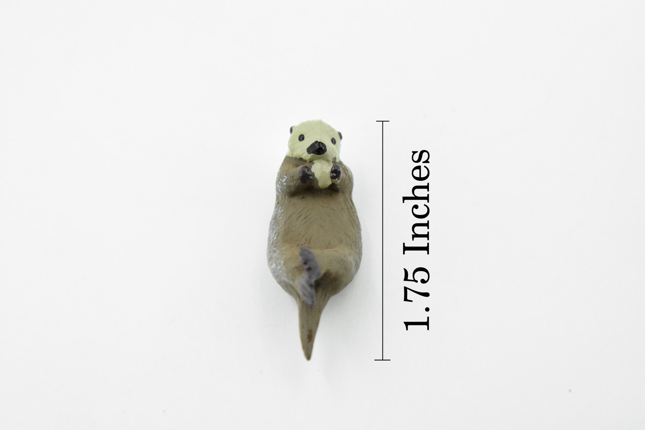 Sea Otter, Rubber Animal, Realistic Toy Figure, Model, Replica, Kids, Educational,     1 3/4 Inches. 