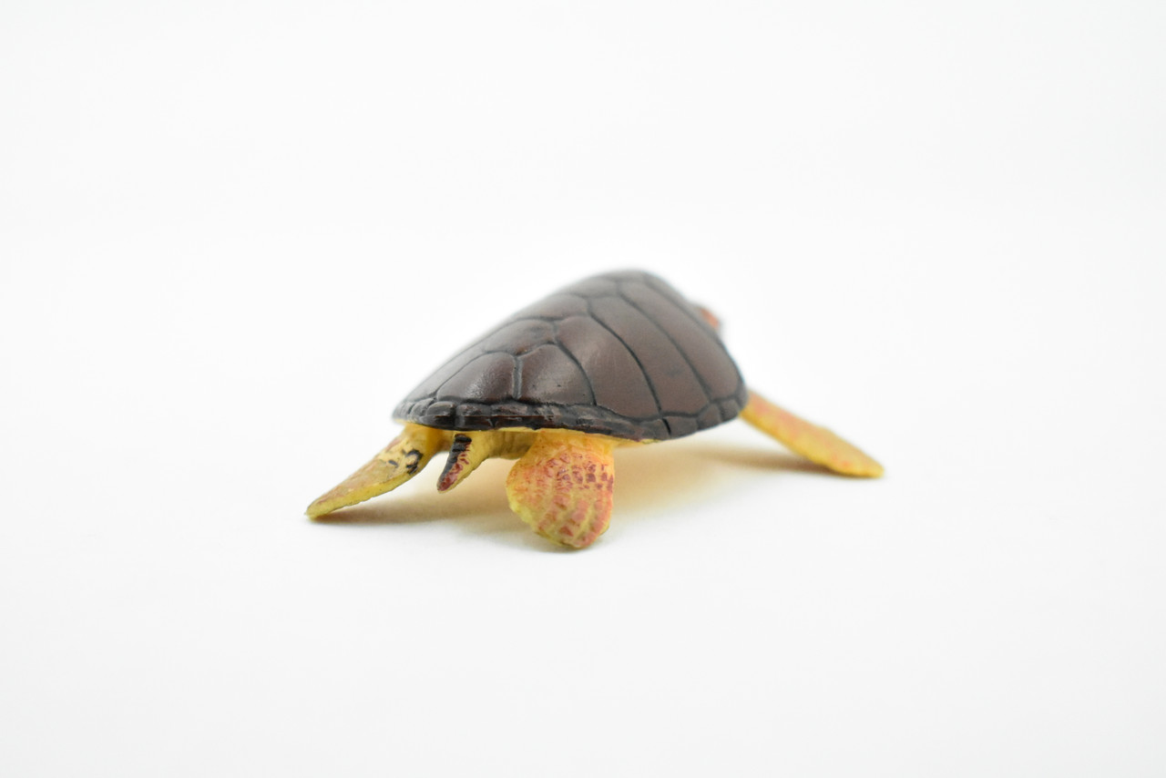 Turtle, Loggerhead Sea Turtle, (Caretta caretta) Rubber Reptile, Realistic Toy Figure, Model, Replica, Kids, Educational, Gift,     2 1/2"    CH408 BB108