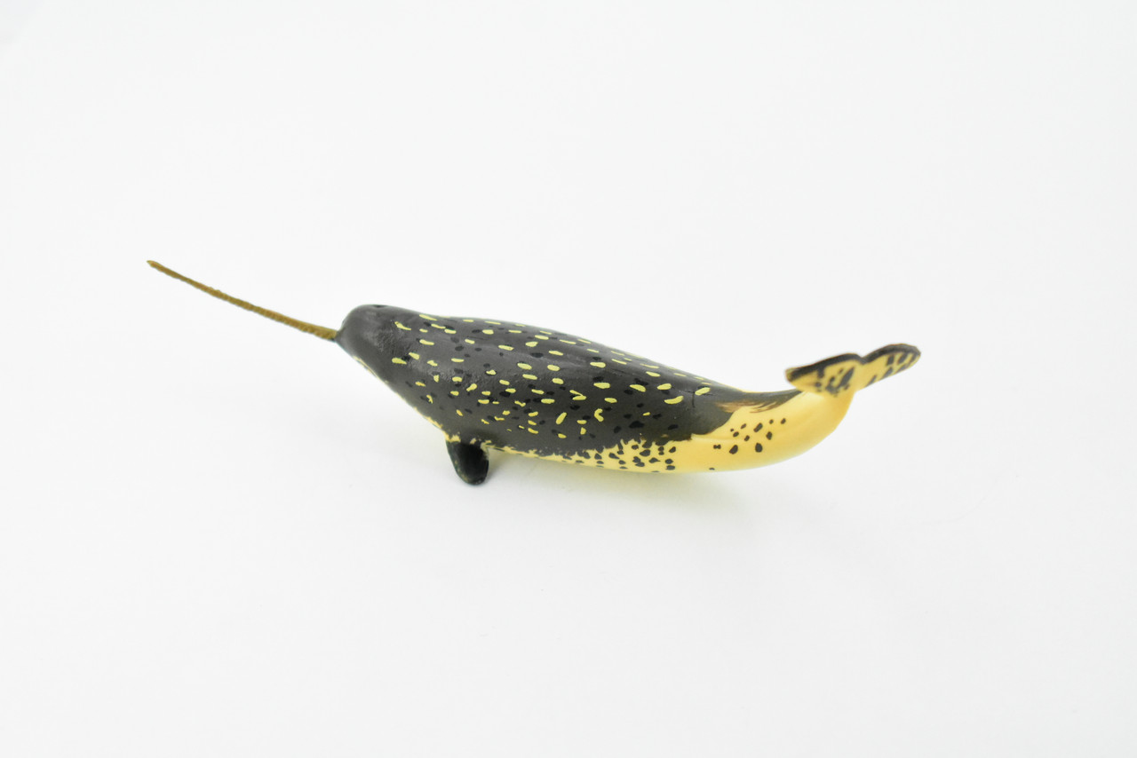 Narwhal, Narwhale, Unicorns of the Sea, Rubber Animal, Realistic Toy Figure, Model, Replica, Kids, Hand Painted, Educational, Gift,       4"        CH419 BB108