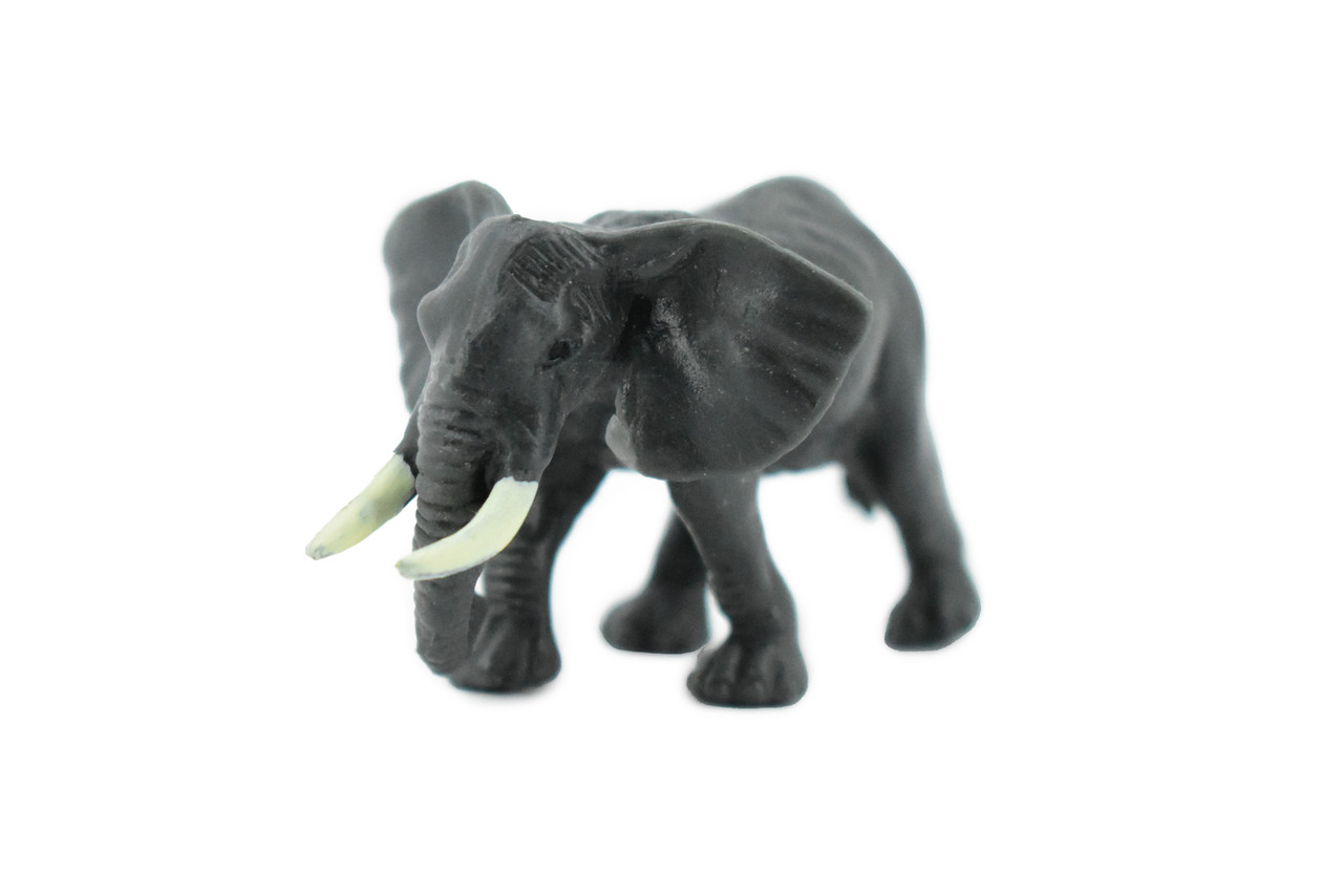 Elephant, African elephant, Very Nice Rubber Design, Hand Painted, Educational, Diorama Model, Toy, Kids,  2 1/2 Inches. 