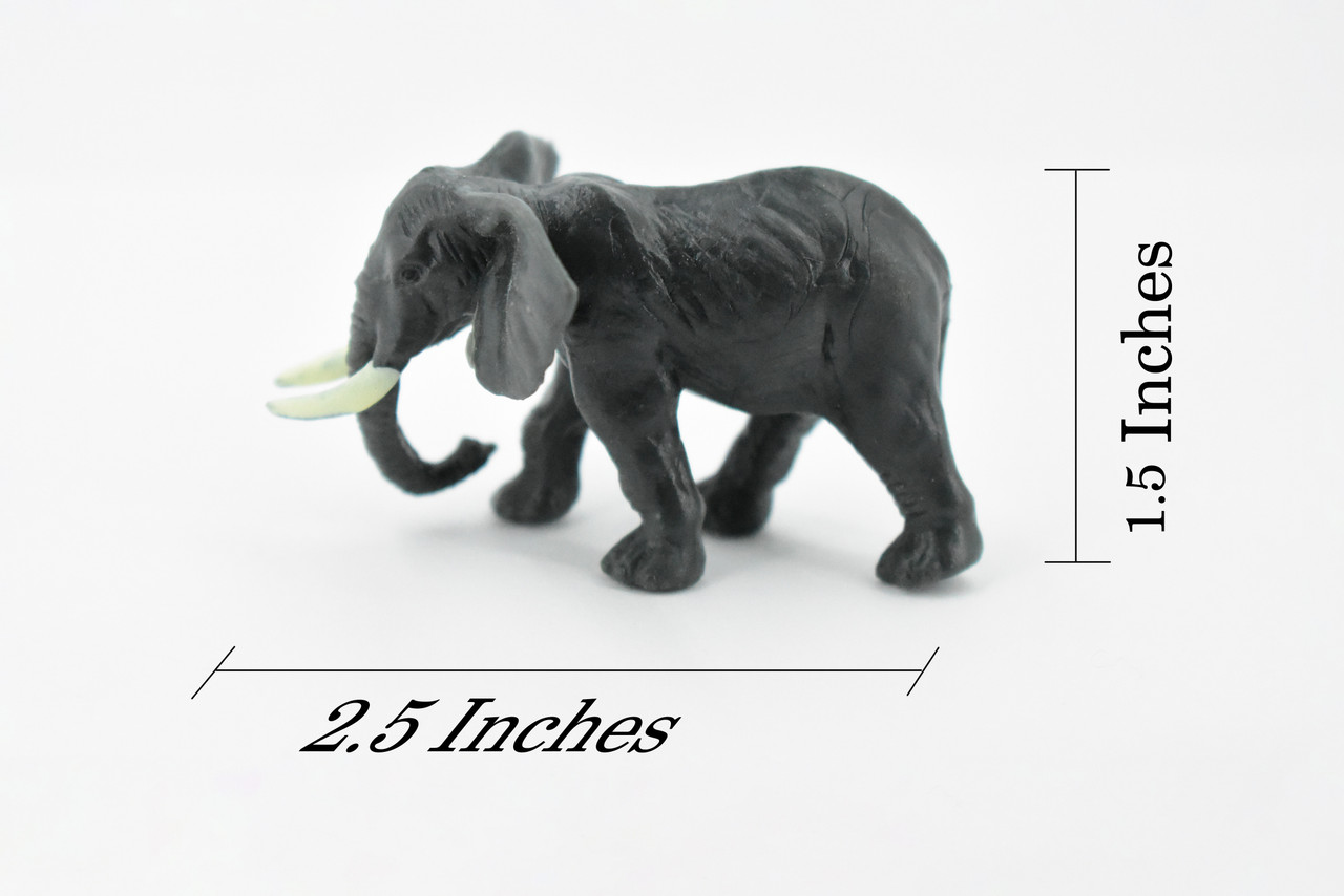 Elephant, Asian, Rubber Animal, Realistic Toy Figure, Model, Replica, Kids, Hand Painted, Educational, Gift,      2 1/2"       CH420 BB108