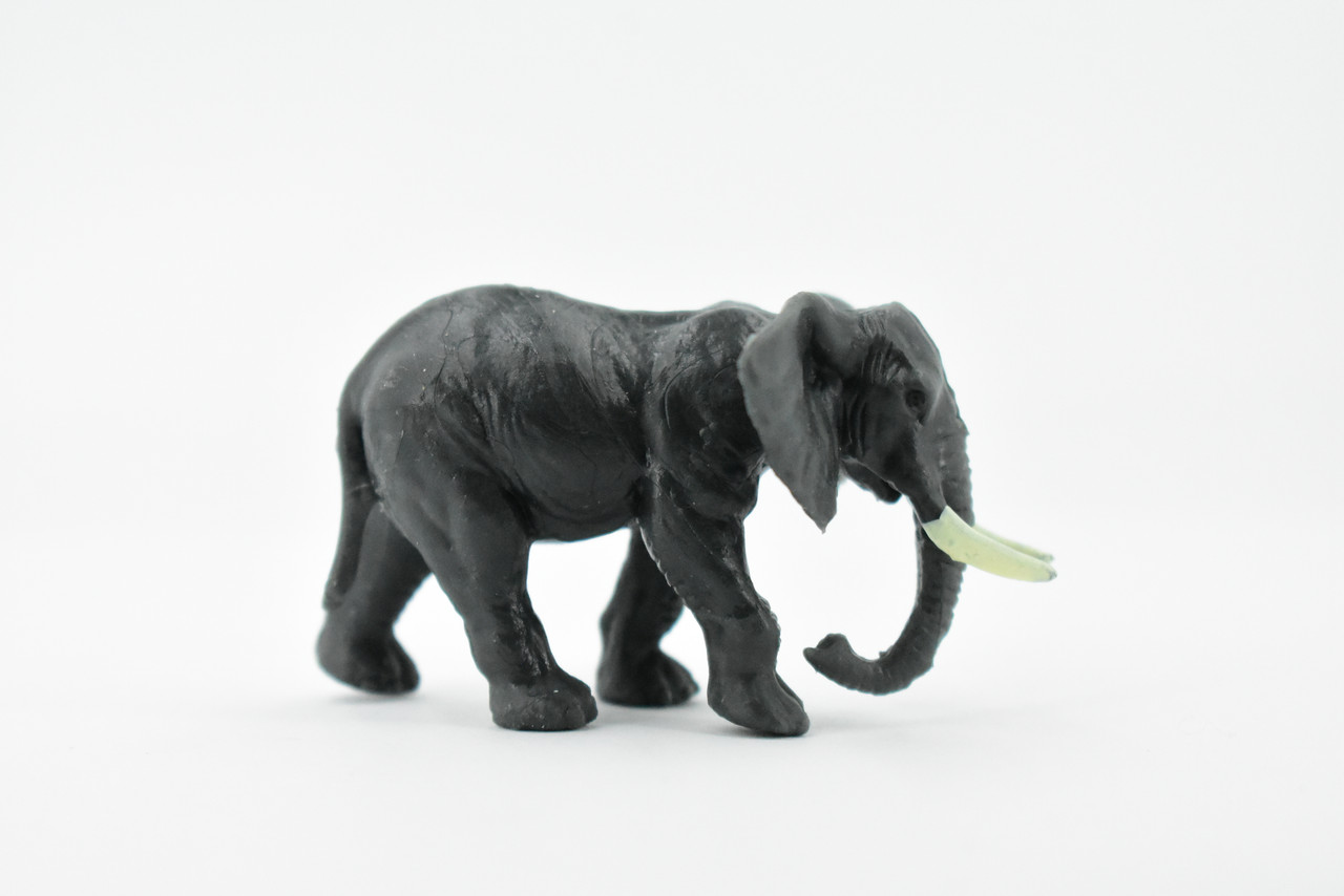 Elephant, Asian, Rubber Animal, Realistic Toy Figure, Model, Replica, Kids, Hand Painted, Educational, Gift,      2 1/2"       CH420 BB108