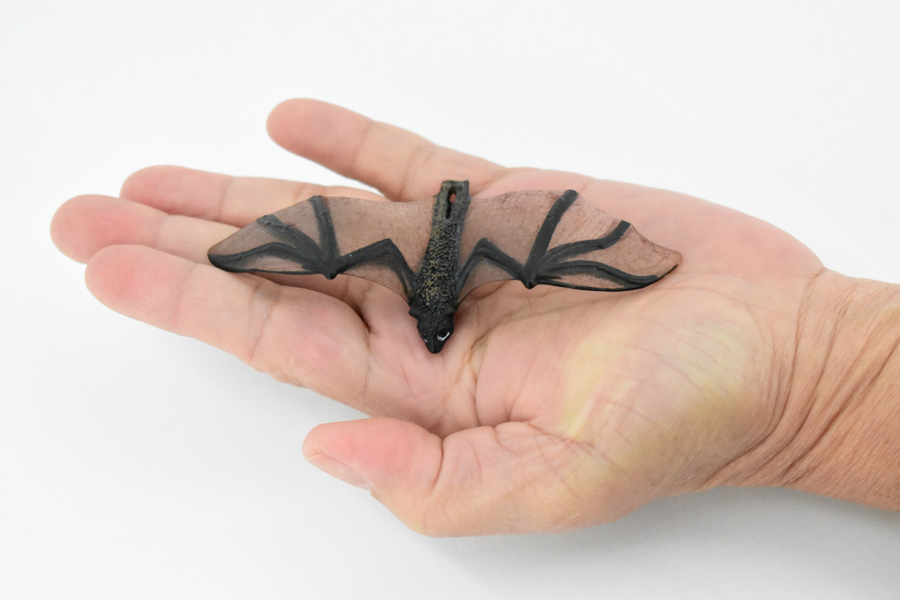 Bat, Chiroptera, Rubber Animal, Realistic Toy Figure, Model, Replica, Kids, Hand Painted, Educational, Gift,       4"      CH429 BB109