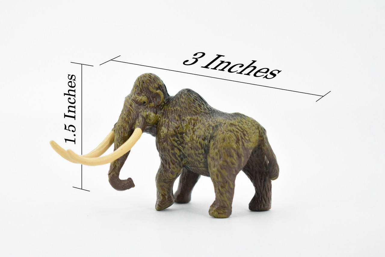 Wooly Mammoth, Museum Quality, Hand Painted, Educational, Prehistoric, Extinct Animal, Realistic Toy Figure, Diorama Model, Replica, Kids,  3 Inches. 