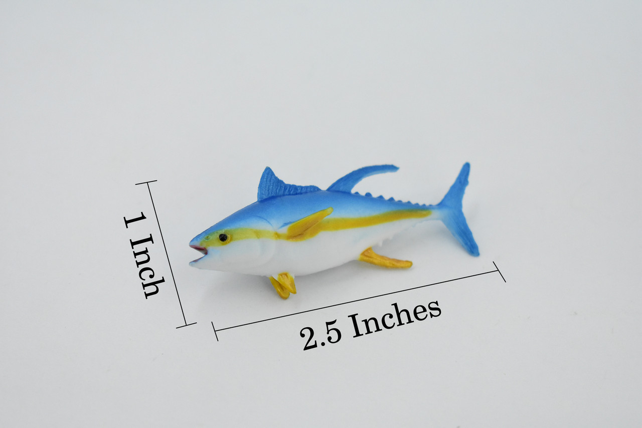 Bluefin Tuna, Rubber Fish, Realistic Toy Figure, Model, Replica, Kids, Hand Painted, Educational, Gift,          2 1/2"      CH438 BB109