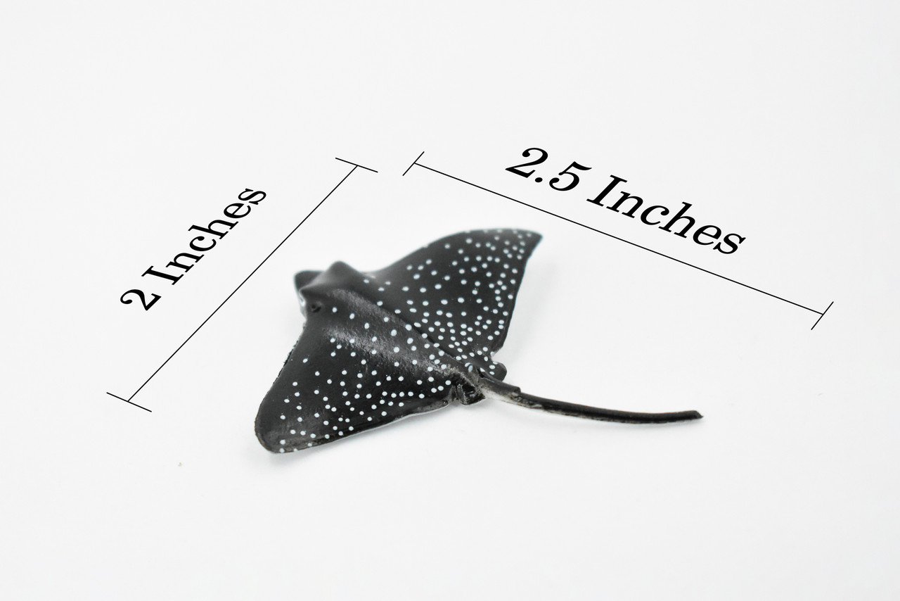 Ray, Spotted Eagle Ray, Skate, Rubber Fish, Realistic Toy Figure, Model, Replica, Kids, Educational, Gift,        2 1/2"     CH439 BB109