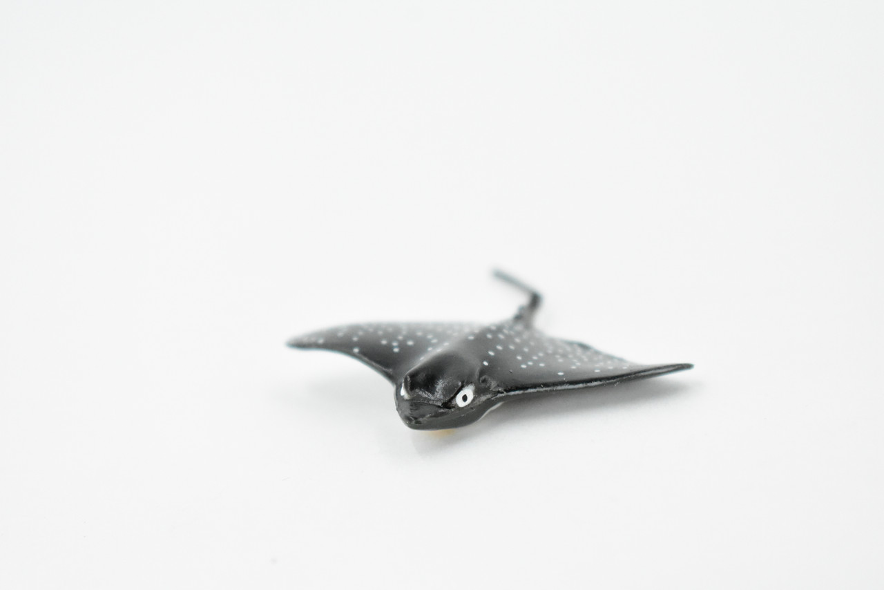 Spotted Eagle Ray, Duckbill ray, or Bonnet skate, Rubber Fish, Realistic Toy Figure, Diorama Model, Replica, Kids, Educational Design,   2 1/2 Inches.