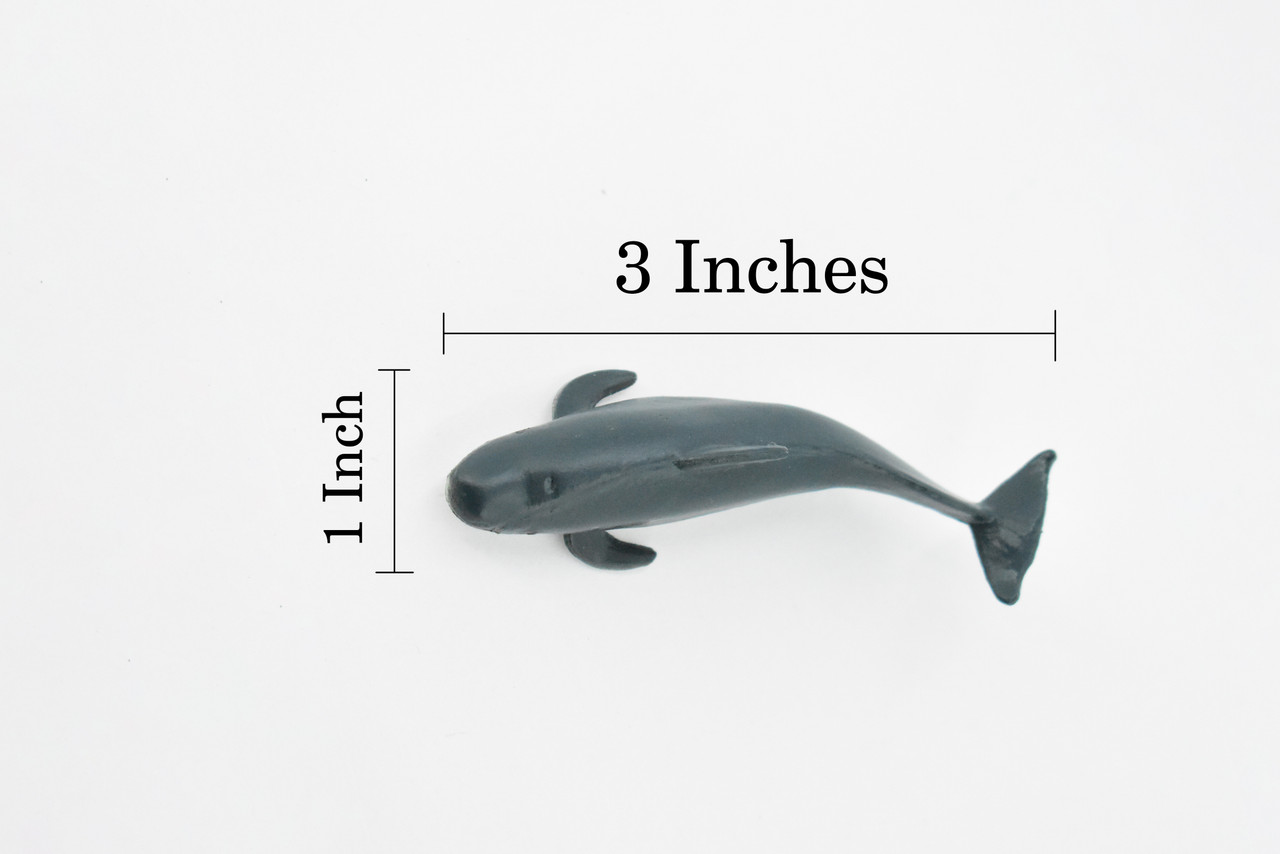 Pilot Whale, Pothead whale or blackfish, Marine Mammal, Hand Painted, Rubber, Educational Design, Figure, Diorama Model, Toy, Kids,  3 Inches.  