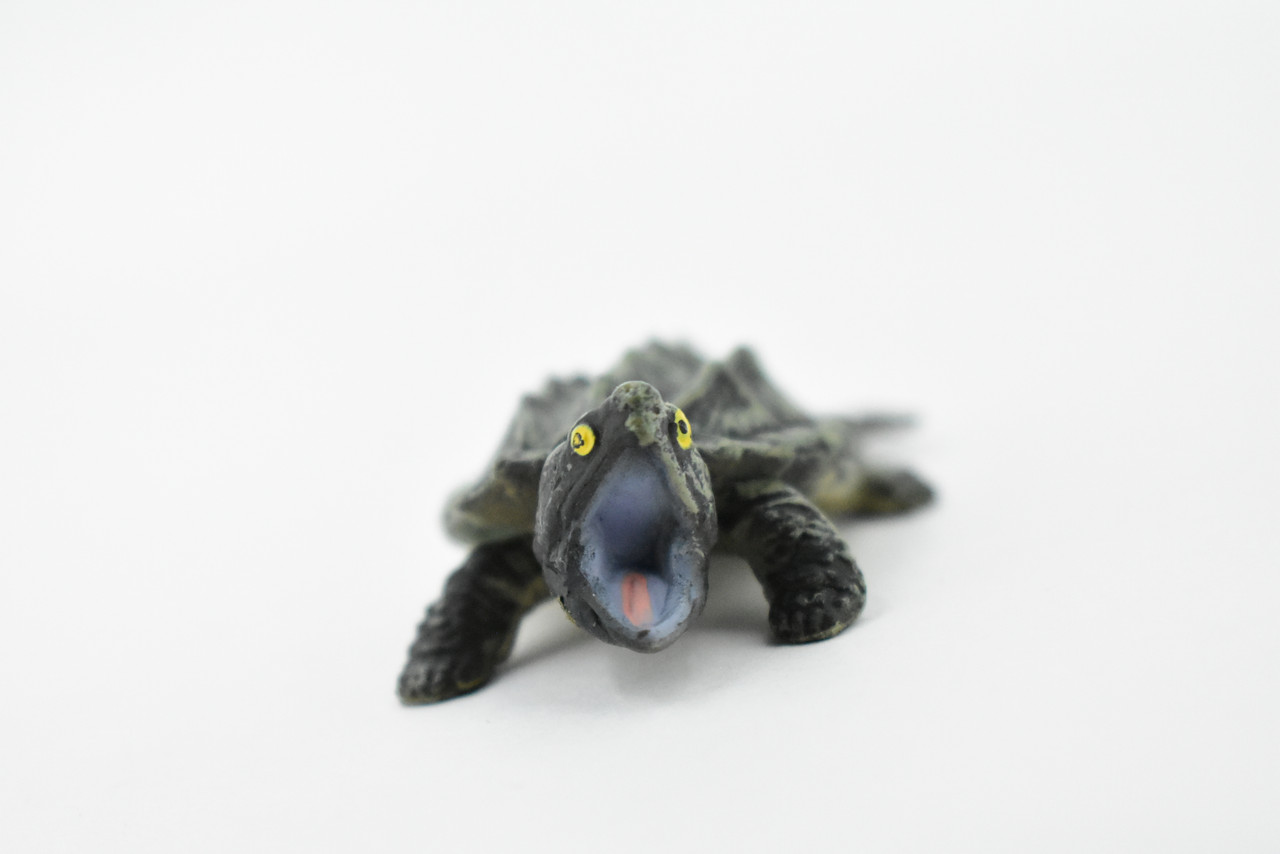 Turtle, Alligator Snapping Turtle, Reptile, Hand Painted, Realistic Toy Figure, Model, Replica, Kids, Educational, Gift,      2 1/2"     CH442 BB109