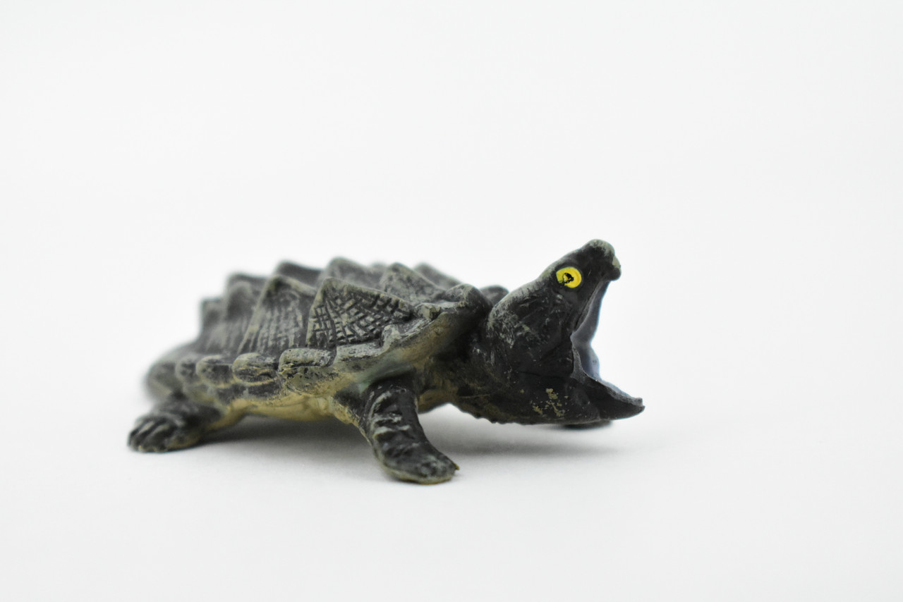 Turtle, Alligator Snapping Turtle, Reptile, Hand Painted, Realistic Toy Figure, Model, Replica, Kids, Educational, Gift,      2 1/2"     CH442 BB109