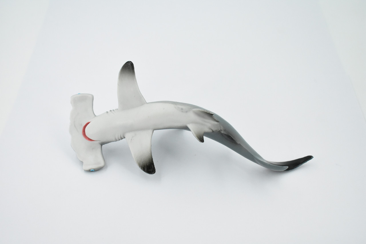 Shark, Hammerhead Shark, Museum Quality, Rubber Fish, Hand Painted, Realistic Toy Figure, Model, Replica, Kids, Educational, Gift,       7"       CH165 BB111