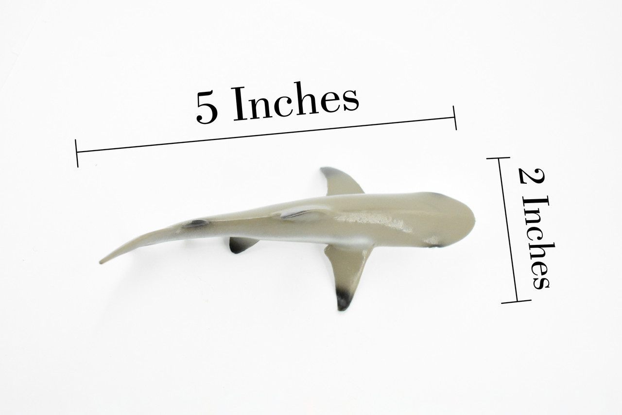 Shark, Black Tip Reef Shark, Museum Quality, Rubber Fish, Hand Painted, Realistic Toy Figure, Model, Replica, Kids, Educational, Gift,      5"     CH177 BB113