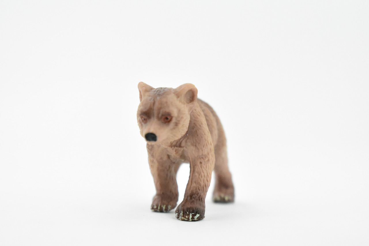 Brown Bear, Grizzly, Cub, Baby, Very Nice Design, Hand Painted, Educational, Rubber Animal, Realistic Toy Figure, Diorama Model, Kids, 2 1/2 Inches. 