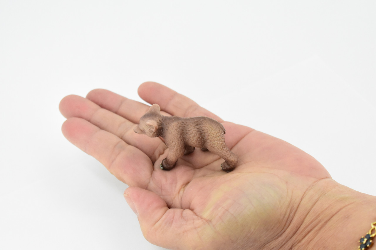 Bear, Brown Bear, Grizzly, Cub, Baby,  Rubber Animal, Hand Painted, Realistic Toy Figure, Model, Replica, Kids, Educational, Gift,       2 1/2"      CH178 BB113